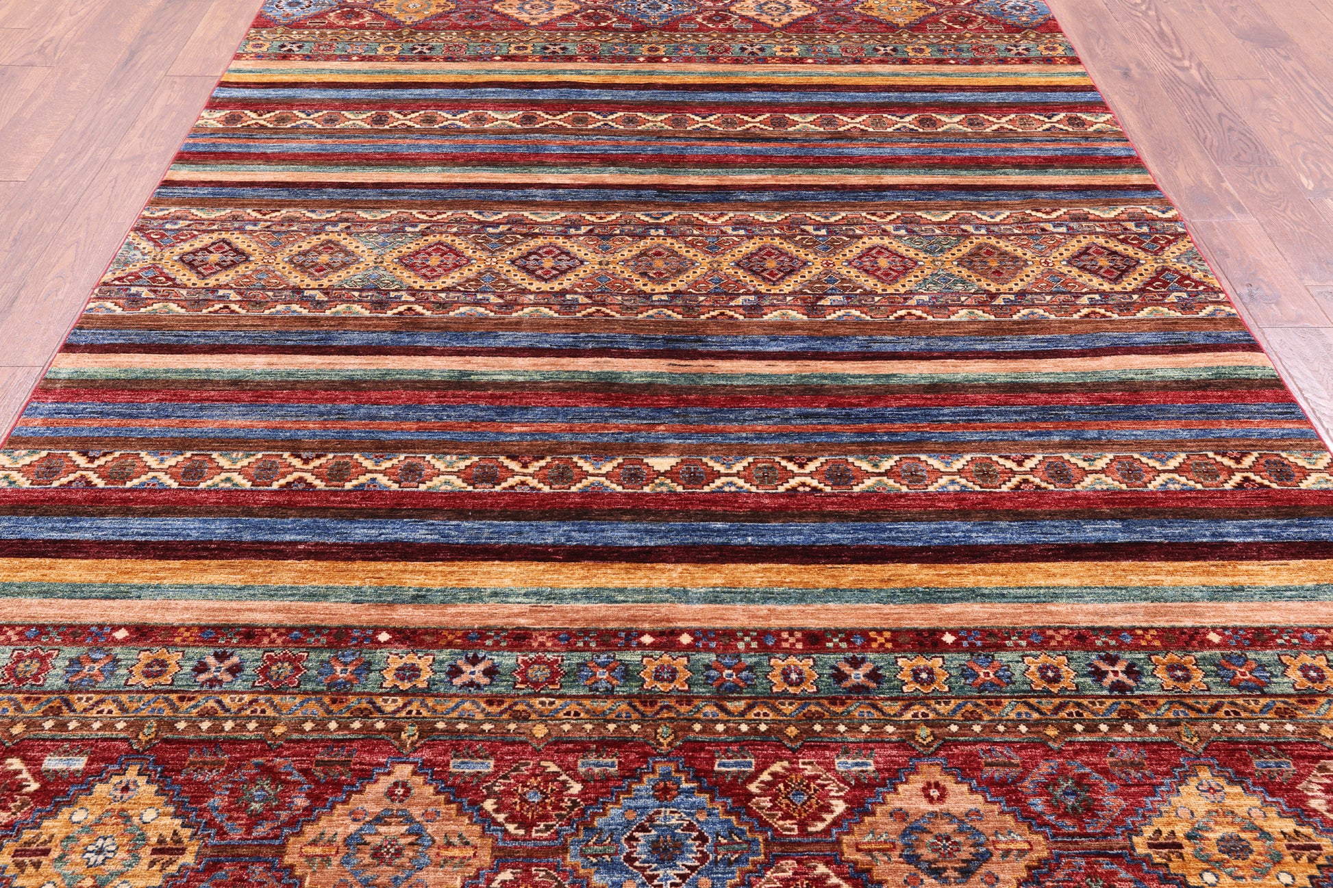 Khorjin Persian Gabbeh Handmade Wool Rug - 6' 7" X 9' 11" - Golden Nile