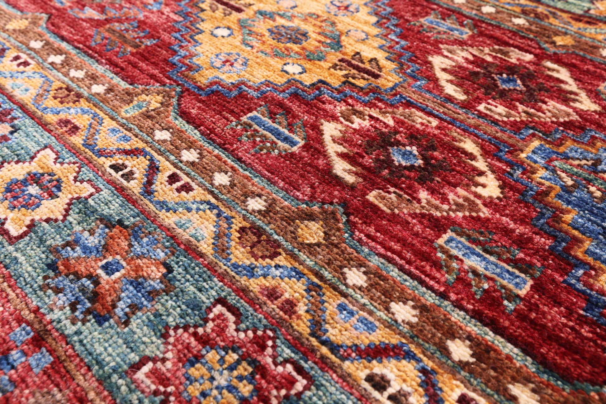 Khorjin Persian Gabbeh Handmade Wool Rug - 6' 7" X 9' 11" - Golden Nile