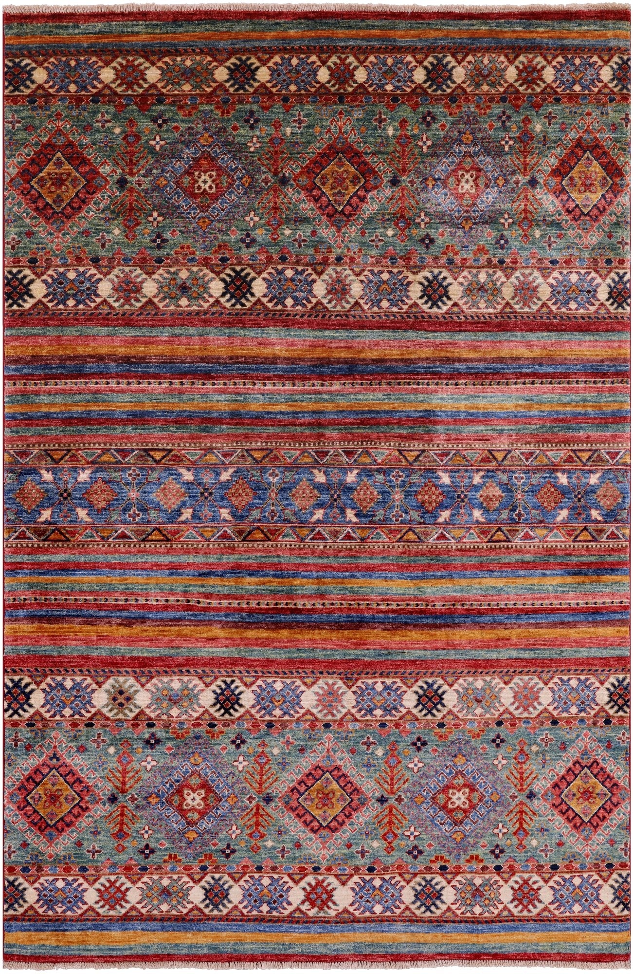 Khorjin Persian Gabbeh Handmade Wool Rug - 4' 8" X 7' 1" - Golden Nile