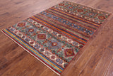 Khorjin Persian Gabbeh Handmade Wool Rug - 4' 8" X 7' 1" - Golden Nile