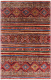 Khorjin Persian Gabbeh Hand Knotted Wool Rug - 3' 3" X 5' 1" - Golden Nile