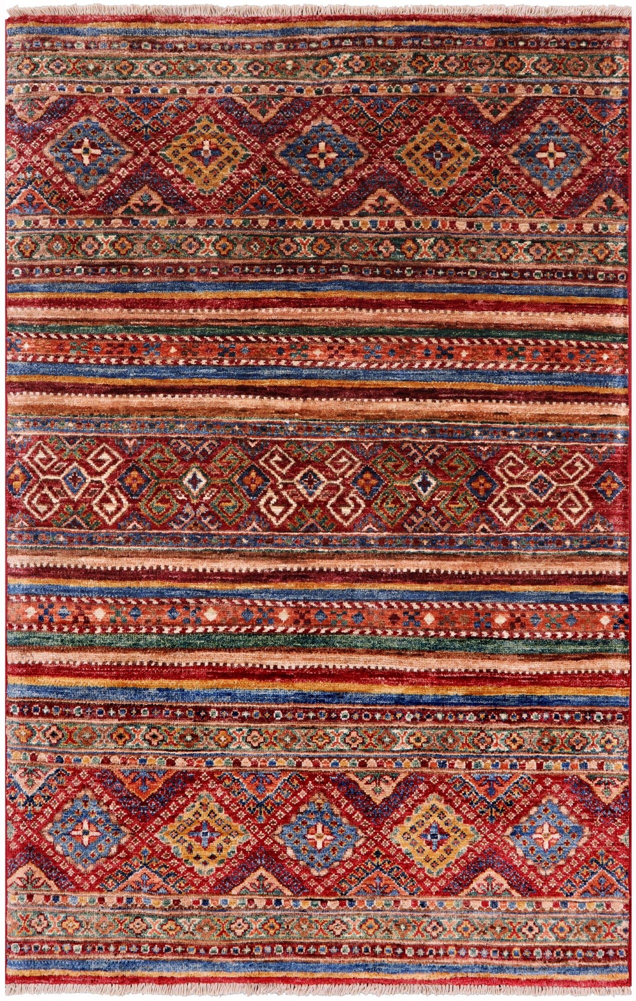 Khorjin Persian Gabbeh Hand Knotted Wool Rug - 3' 3" X 5' 1" - Golden Nile