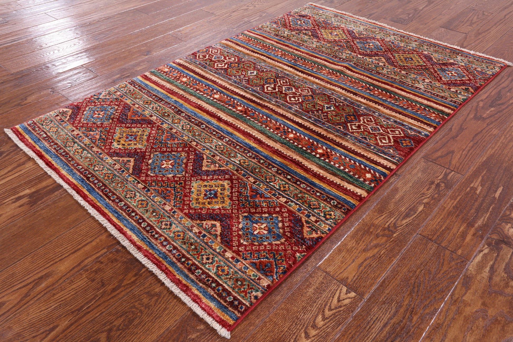 Khorjin Persian Gabbeh Hand Knotted Wool Rug - 3' 3" X 5' 1" - Golden Nile