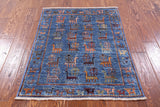 Tribal Persian Gabbeh Hand Knotted Wool Rug - 2' 8" X 3' 6" - Golden Nile