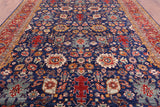 Blue Persian Fine Serapi Hand Knotted Wool Rug - 9' 10" X 13' 7" - Golden Nile