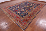 Blue Persian Fine Serapi Hand Knotted Wool Rug - 9' 10" X 13' 7" - Golden Nile
