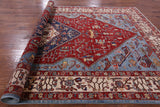 Red Fine Serapi Hand Knotted Wool Rug - 8' 0" X 13' 7" - Golden Nile