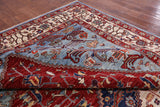 Red Fine Serapi Hand Knotted Wool Rug - 8' 0" X 13' 7" - Golden Nile