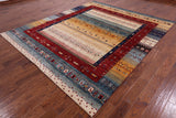 Tribal Persian Gabbeh Handmade Wool Rug - 8' 2" X 9' 7" - Golden Nile