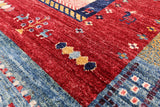 Tribal Persian Gabbeh Handmade Wool Rug - 8' 2" X 9' 7" - Golden Nile