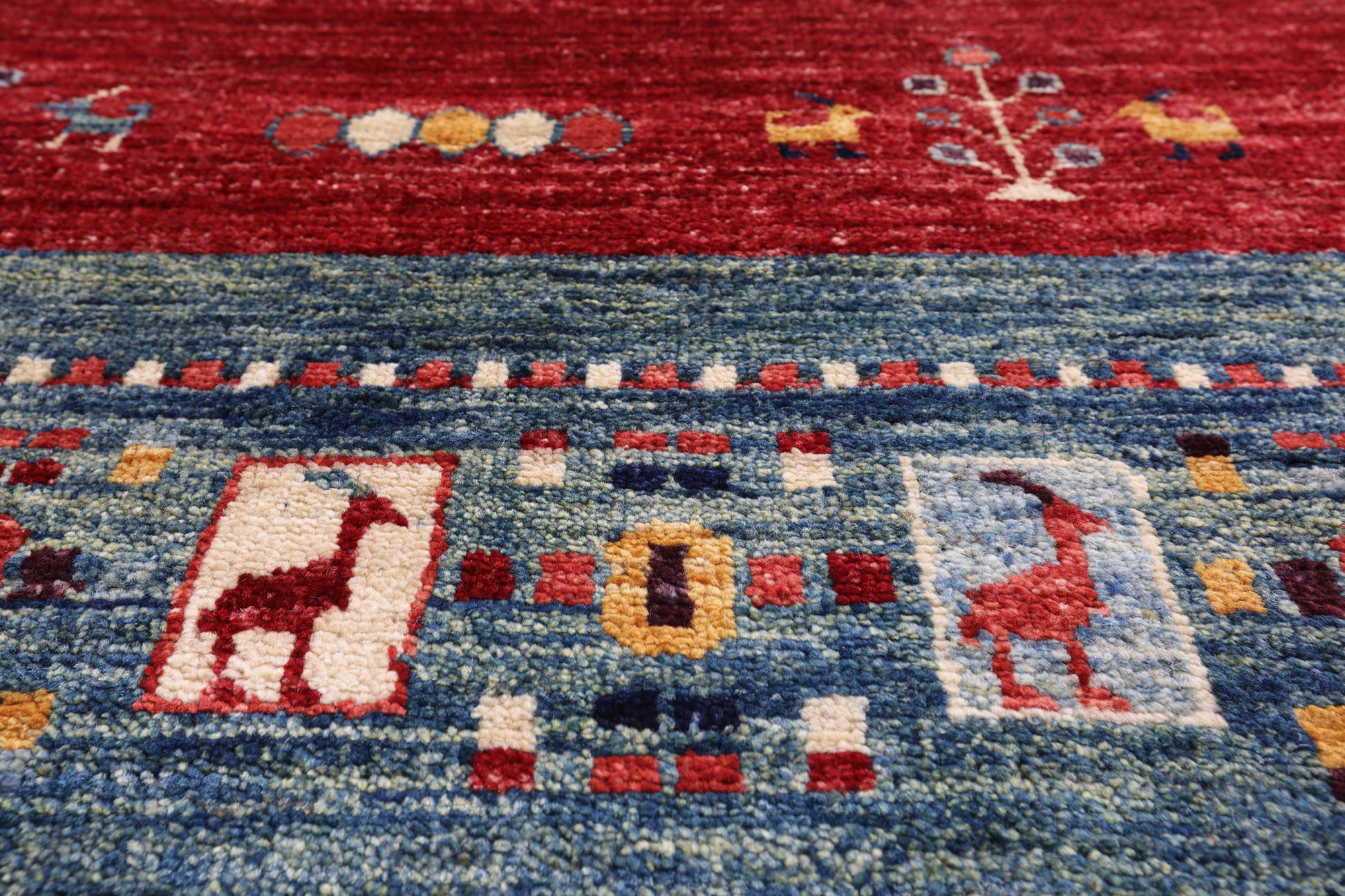 Tribal Persian Gabbeh Handmade Wool Rug - 8' 2" X 9' 7" - Golden Nile