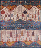 Tribal Persian Gabbeh Handmade Wool Rug - 8' 4" X 9' 8" - Golden Nile