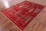 Tribal Persian Gabbeh Hand Knotted Wool Rug - 5' 6" X 7' 6" - Golden Nile
