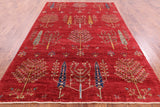 Tribal Persian Gabbeh Hand Knotted Wool Rug - 6' 6" X 9' 9" - Golden Nile