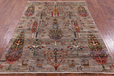 Tribal Persian Gabbeh Hand Knotted Wool Rug - 4' 11" X 6' 5" - Golden Nile