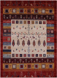 Tribal Persian Gabbeh Handmade Wool Rug - 4' 9" X 6' 7" - Golden Nile