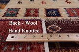 Tribal Persian Gabbeh Handmade Wool Rug - 4' 9" X 6' 7" - Golden Nile