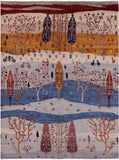 Tribal Persian Gabbeh Hand Knotted Wool Rug - 5' 0" X 6' 6" - Golden Nile