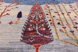 Tribal Persian Gabbeh Hand Knotted Wool Rug - 5' 0" X 6' 6" - Golden Nile
