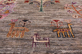 Tribal Persian Gabbeh Handmade Wool Rug - 5' 0" X 6' 7" - Golden Nile