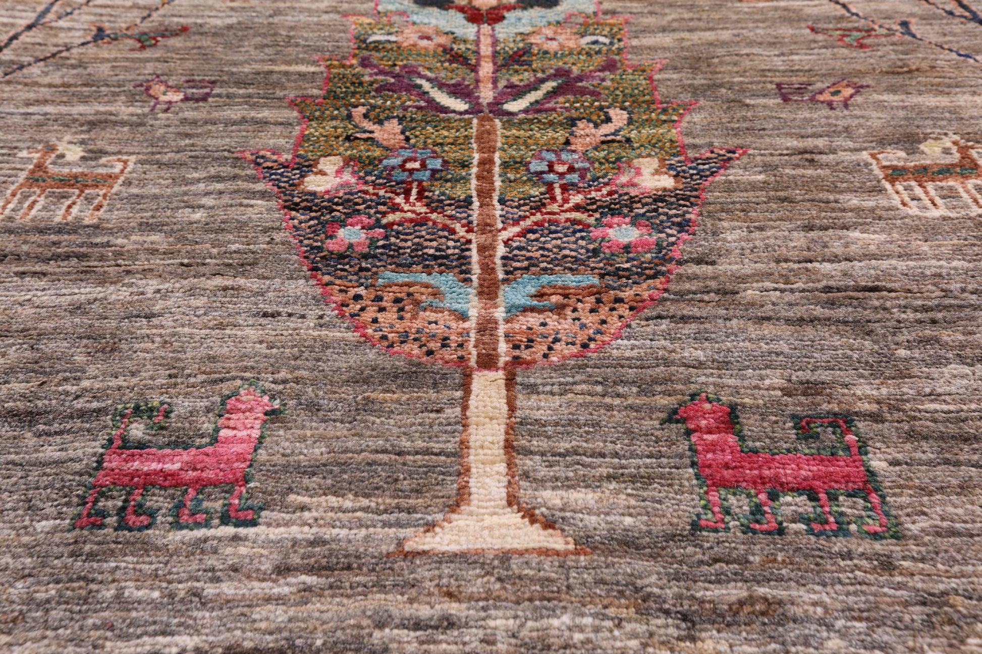 Tribal Persian Gabbeh Handmade Wool Rug - 5' 0" X 6' 7" - Golden Nile