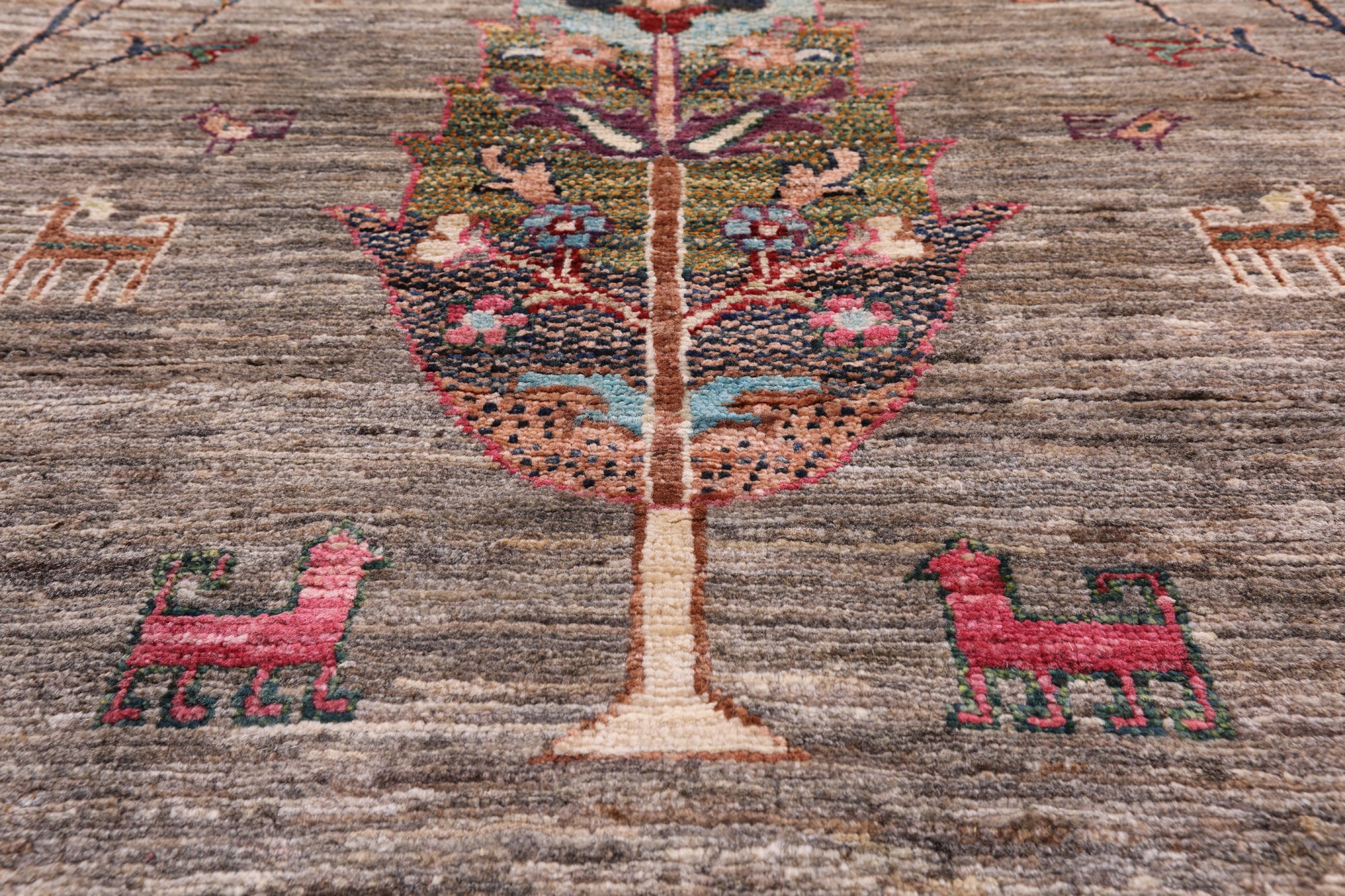 Tribal Persian Gabbeh Handmade Wool Rug - 5' 0" X 6' 7" - Golden Nile
