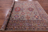 Super Kazak Handmade Wool Rug - 8' 1" X 9' 7" - Golden Nile