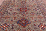 Super Kazak Handmade Wool Rug - 8' 1" X 9' 7" - Golden Nile