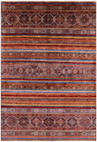 Khorjin Persian Gabbeh Handmade Wool Rug - 5' 8" X 8' 2" - Golden Nile
