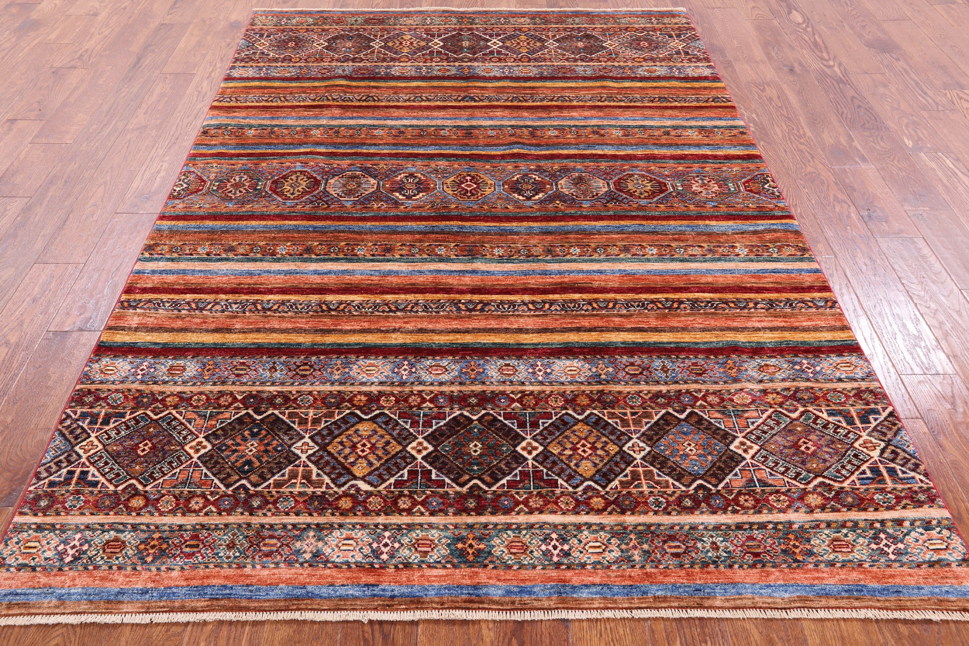 Khorjin Persian Gabbeh Handmade Wool Rug - 5' 8" X 8' 2" - Golden Nile