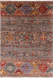 Khorjin Persian Gabbeh Handmade Wool Rug - 4' X 5' 9" - Golden Nile