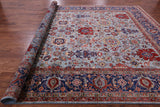 Blue Persian Fine Serapi Handmade Wool Rug - 9' 8" X 13' 10" - Golden Nile