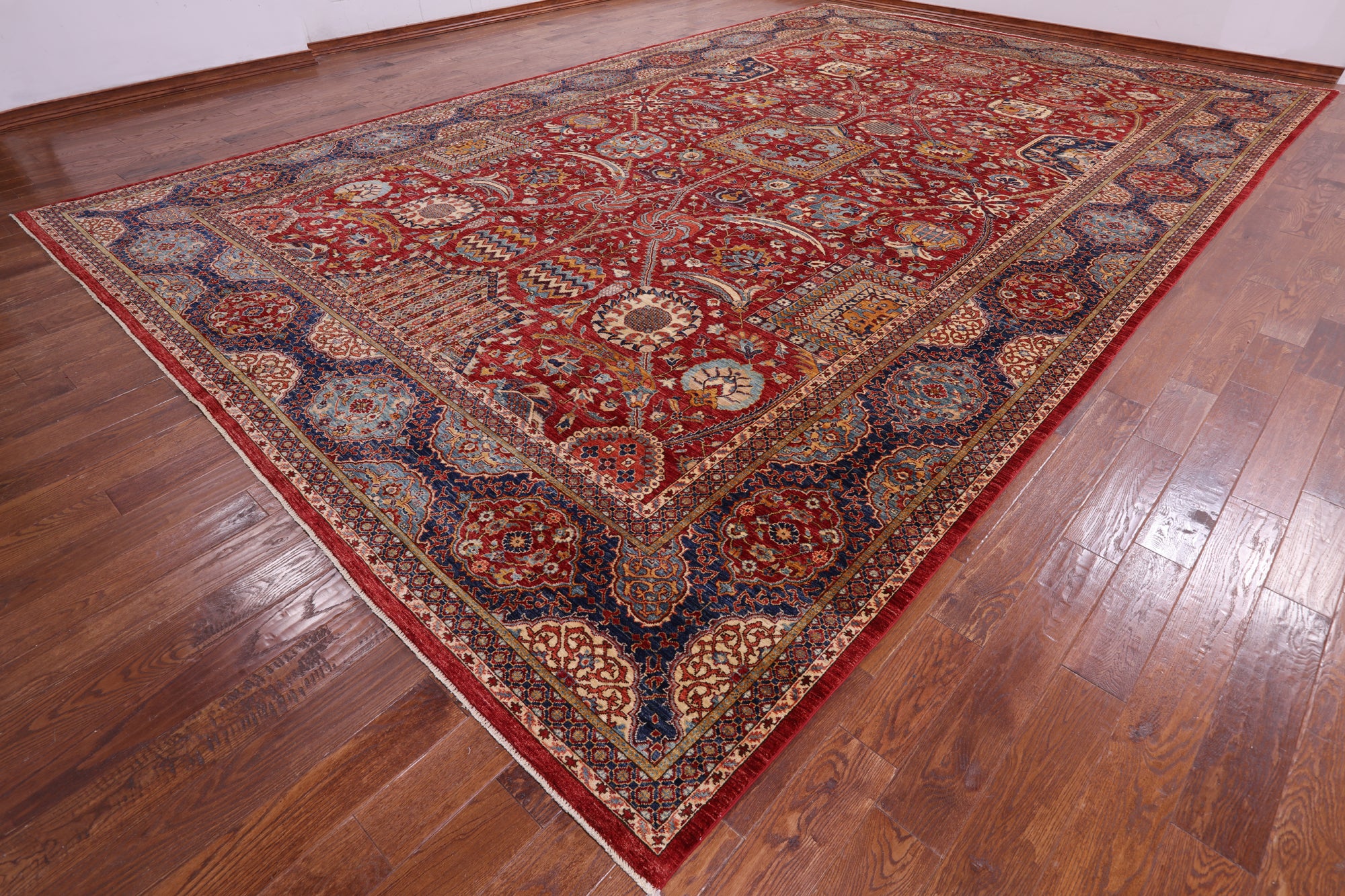 Red Fine Serapi Hand Knotted Wool Rug - 11' 8" X 18' 8" - Golden Nile