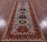 Persian Fine Serapi Hand Knotted Wool Runner Rug - 3' 11" X 11' 9" - Golden Nile