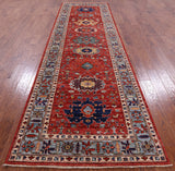 Persian Fine Serapi Hand Knotted Wool Runner Rug - 3' 11" X 13' 6" - Golden Nile