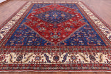 Red Persian Fine Serapi Hand Knotted Wool Rug - 12' 0" X 14' 11" - Golden Nile