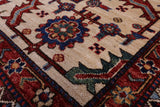 Red Persian Fine Serapi Hand Knotted Wool Rug - 12' 0" X 14' 11" - Golden Nile