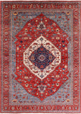 Red Persian Fine Serapi Handmade Wool Rug - 9' 9" X 13' 8" - Golden Nile