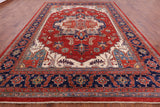 Red Fine Serapi Hand Knotted Wool Rug - 9' 8" X 13' 4" - Golden Nile