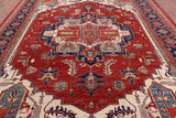 Red Fine Serapi Hand Knotted Wool Rug - 9' 8" X 13' 4" - Golden Nile