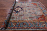 Blue Persian Fine Serapi Hand Knotted Wool Rug - 9' 2" X 12' 2" - Golden Nile
