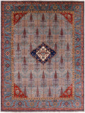 Blue Persian Fine Serapi Hand Knotted Wool Rug - 9' 2" X 12' 2" - Golden Nile