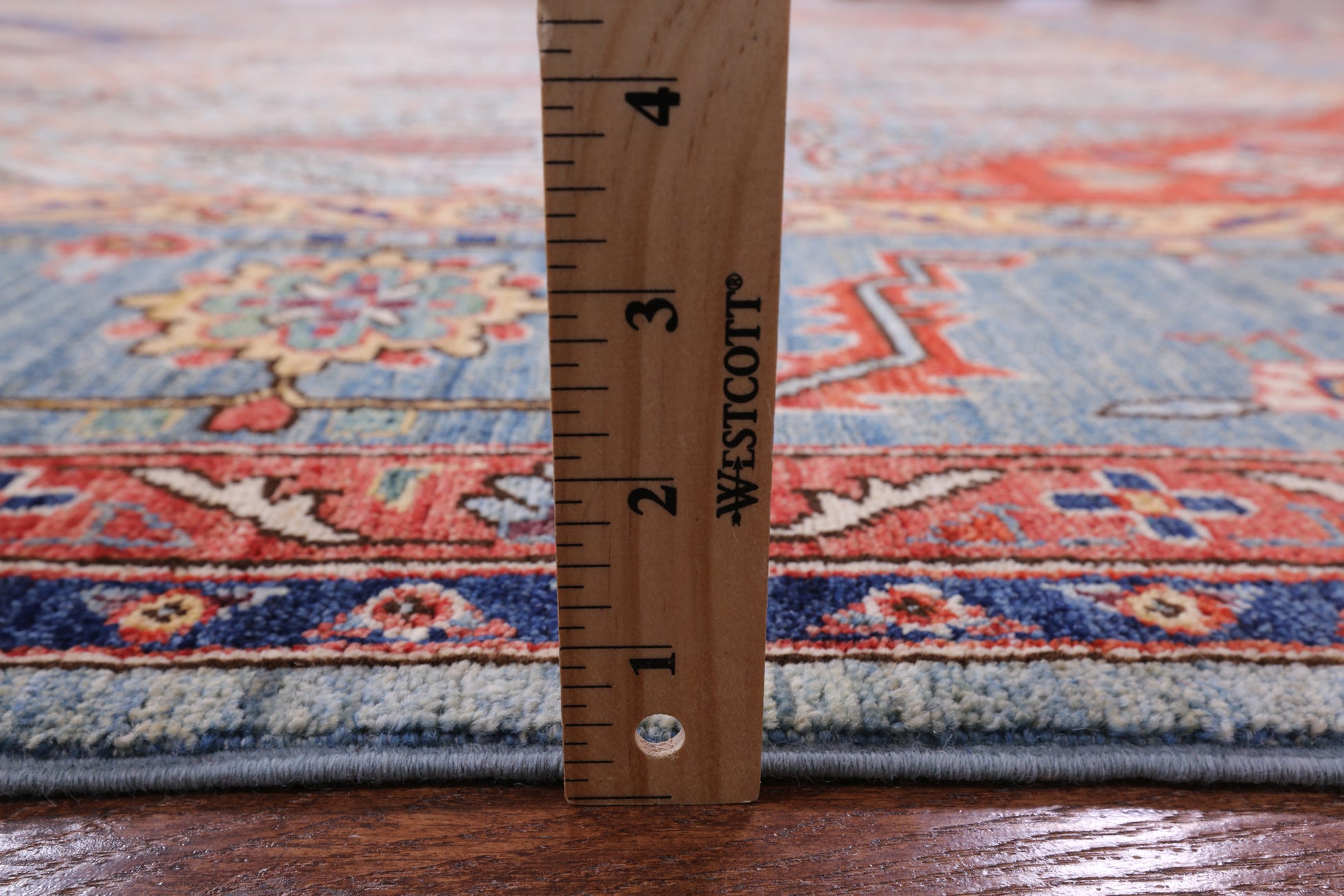 Blue Persian Fine Serapi Hand Knotted Wool Rug - 9' 2" X 12' 2" - Golden Nile
