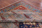 Blue Persian Fine Serapi Hand Knotted Wool Rug - 9' 2" X 12' 2" - Golden Nile