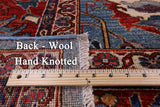 Blue Persian Fine Serapi Handmade Wool Rug - 8' 7" X 11' 7" - Golden Nile