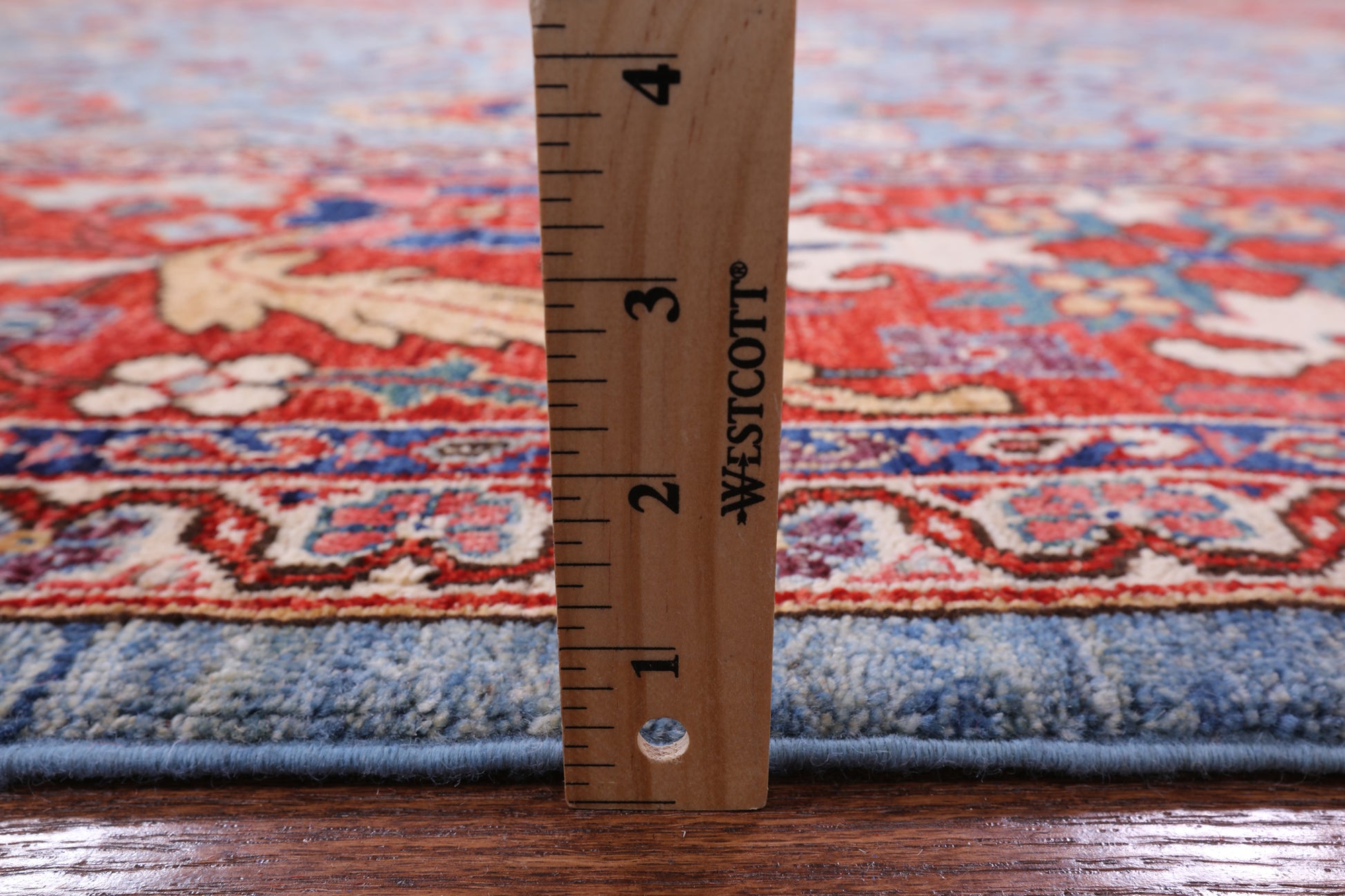 Blue Persian Fine Serapi Handmade Wool Rug - 8' 7" X 11' 7" - Golden Nile
