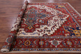 Ivory Persian Fine Serapi Hand Knotted Wool Rug - 8' 10" X 11' 10" - Golden Nile