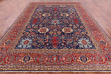 Blue Persian Fine Serapi Hand Knotted Wool Rug - 8' 9" X 11' 9" - Golden Nile