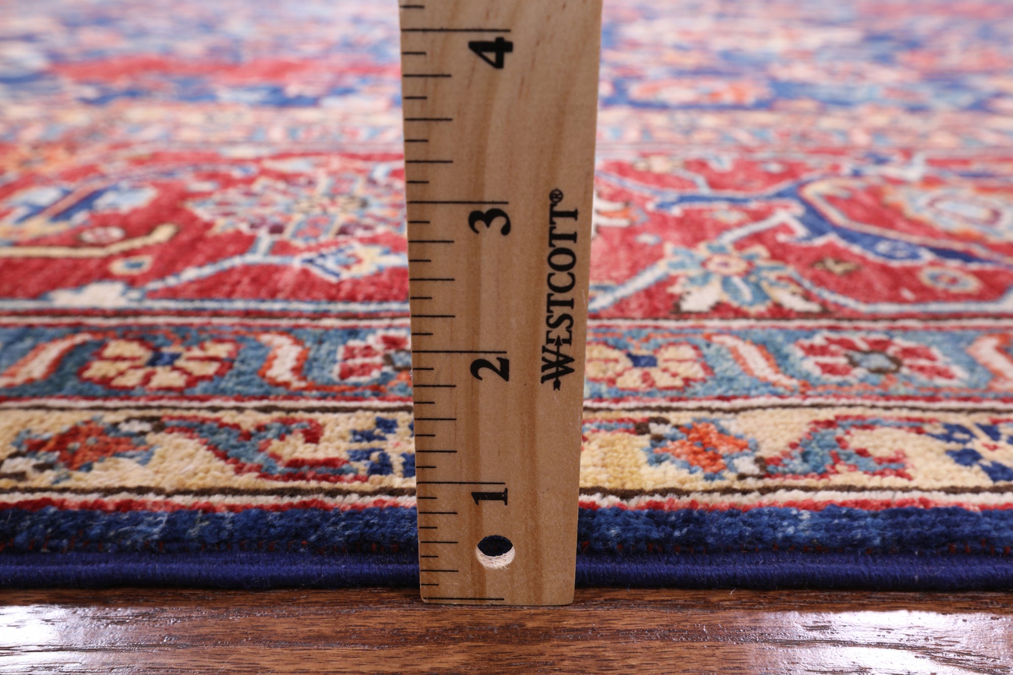 Blue Persian Fine Serapi Hand Knotted Wool Rug - 8' 9" X 11' 9" - Golden Nile