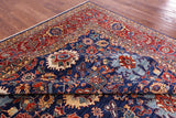 Blue Persian Fine Serapi Hand Knotted Wool Rug - 8' 9" X 11' 9" - Golden Nile